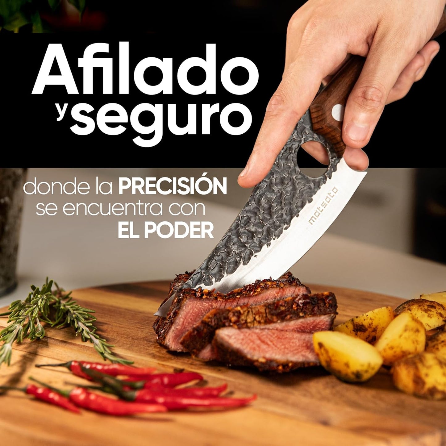 Cuchillo de Chef Matsato - Acero Japonés Forjado a Mano