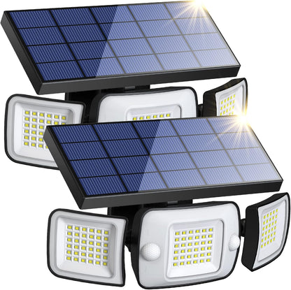 Lampara de 3 Cabezales con panel solar
