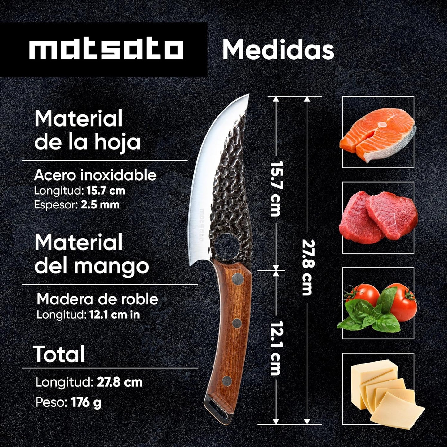 Cuchillo de Chef Matsato - Acero Japonés Forjado a Mano