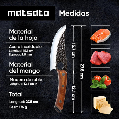 Cuchillo de Chef Matsato - Acero Japonés Forjado a Mano