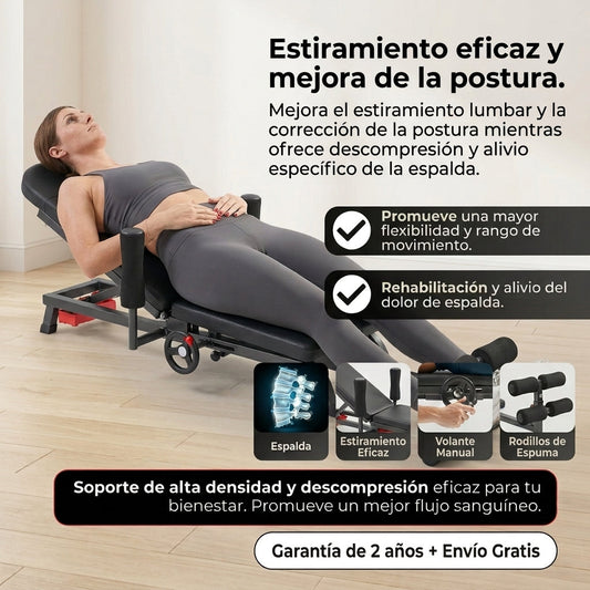 SpineFlex Pro — Mesa de Descompresión y Estiramiento Lumbar