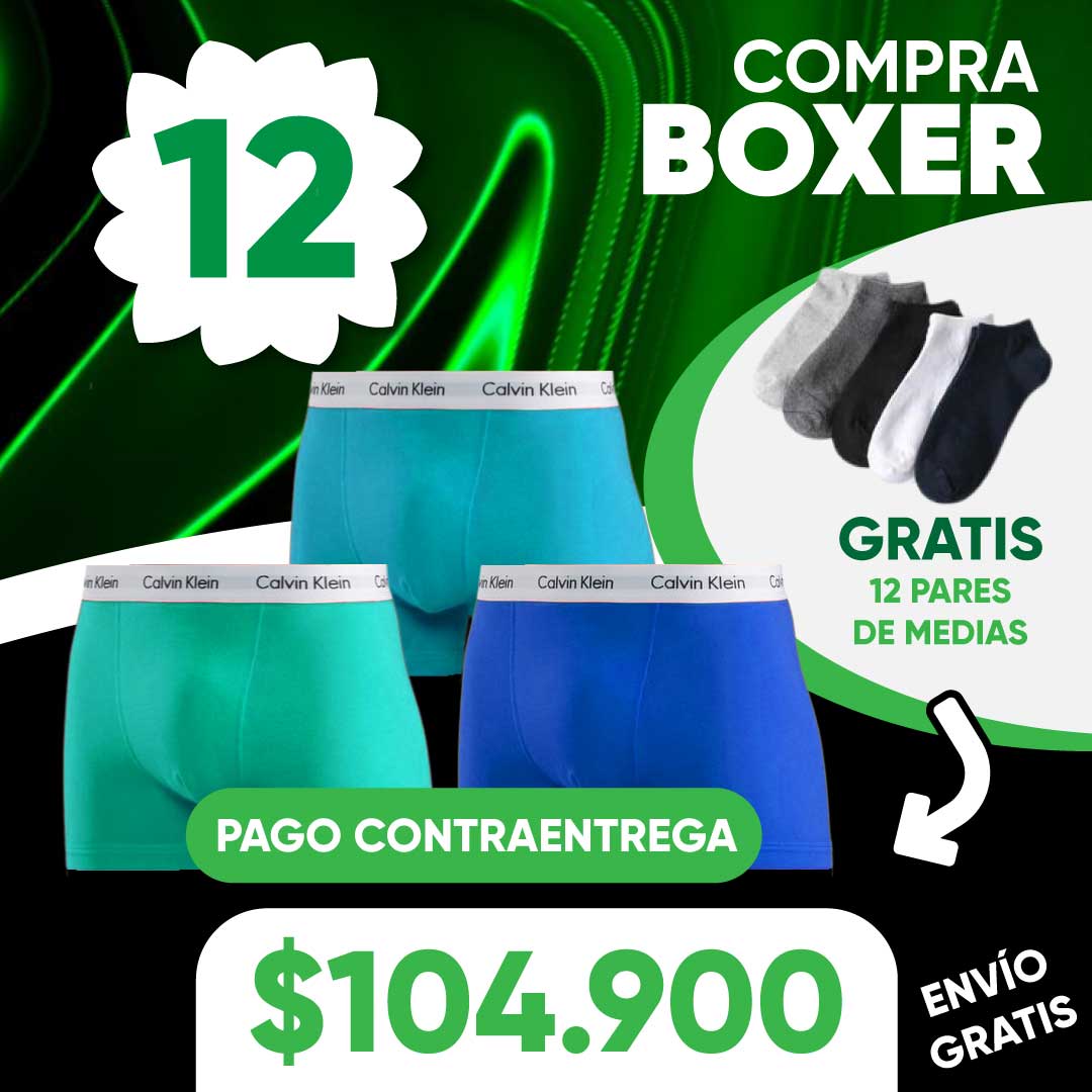12 BOXER CK + 12 PARES DE MEDIAS + ENVIO GRATIS 🤩🎁🤩