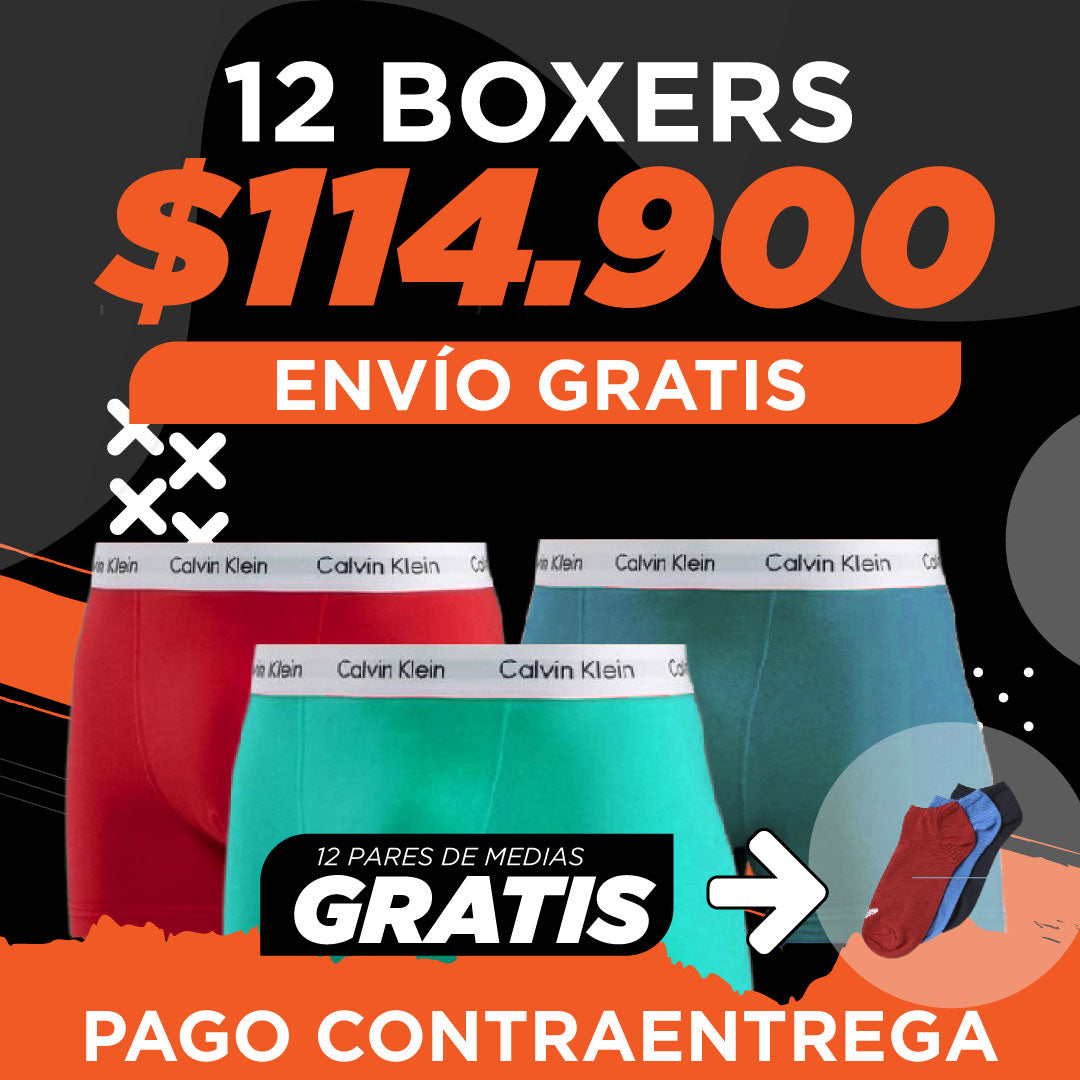 12 BOXER CK + 12 PARES DE MEDIAS + ENVÍO GRATIS 🎁